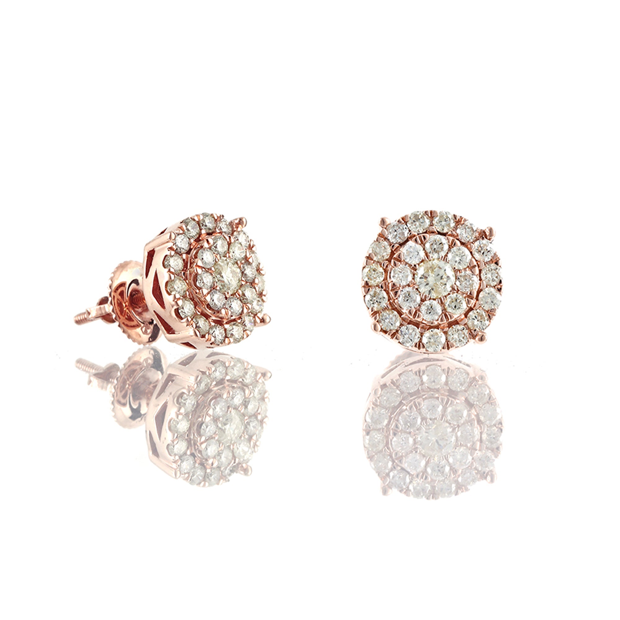 0.75Ct Round Diamond Flower Stud Earrings For Women's
