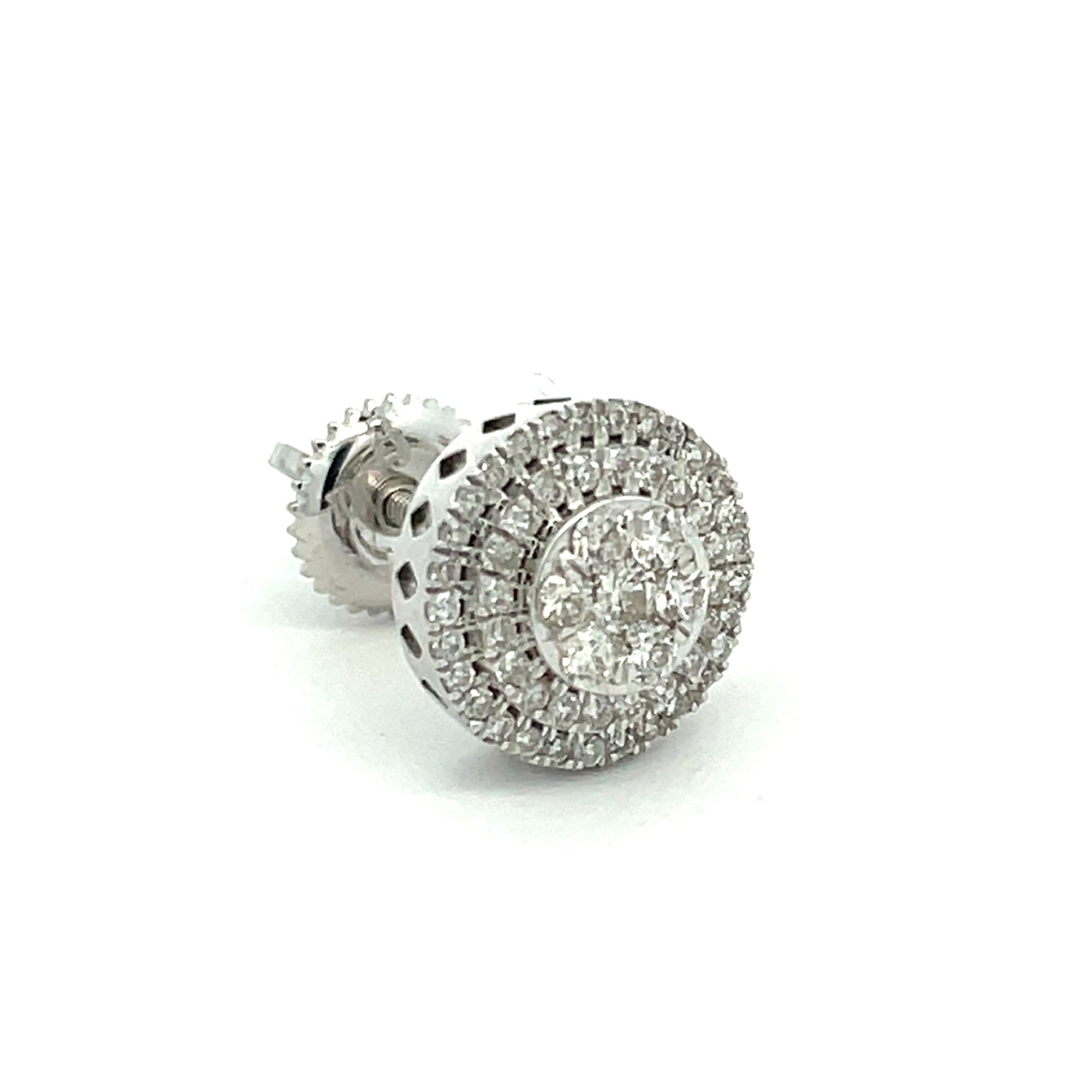 0.58Ct Round Diamond White Gold Stud Earrings