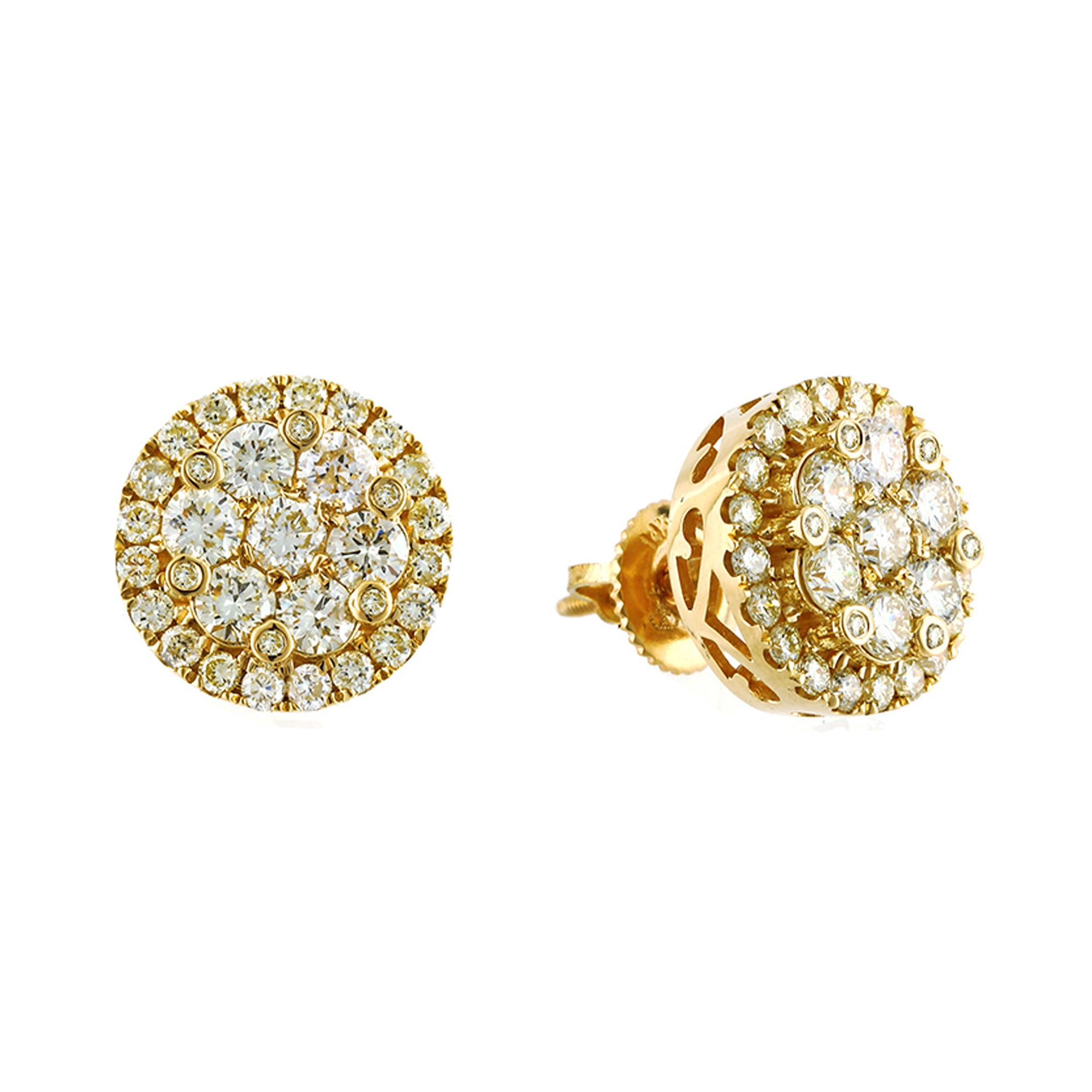 0.51Ct Diamond Yellow Gold Round Stud Earrings