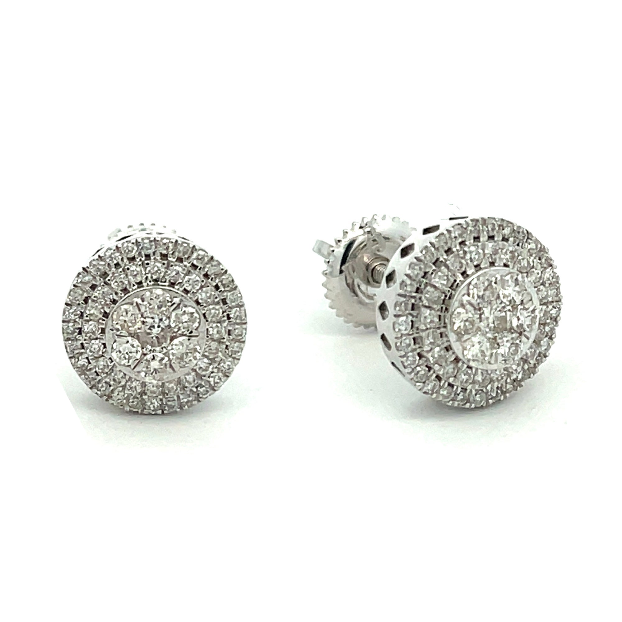 0.58Ct Round Diamond White Gold Stud Earrings