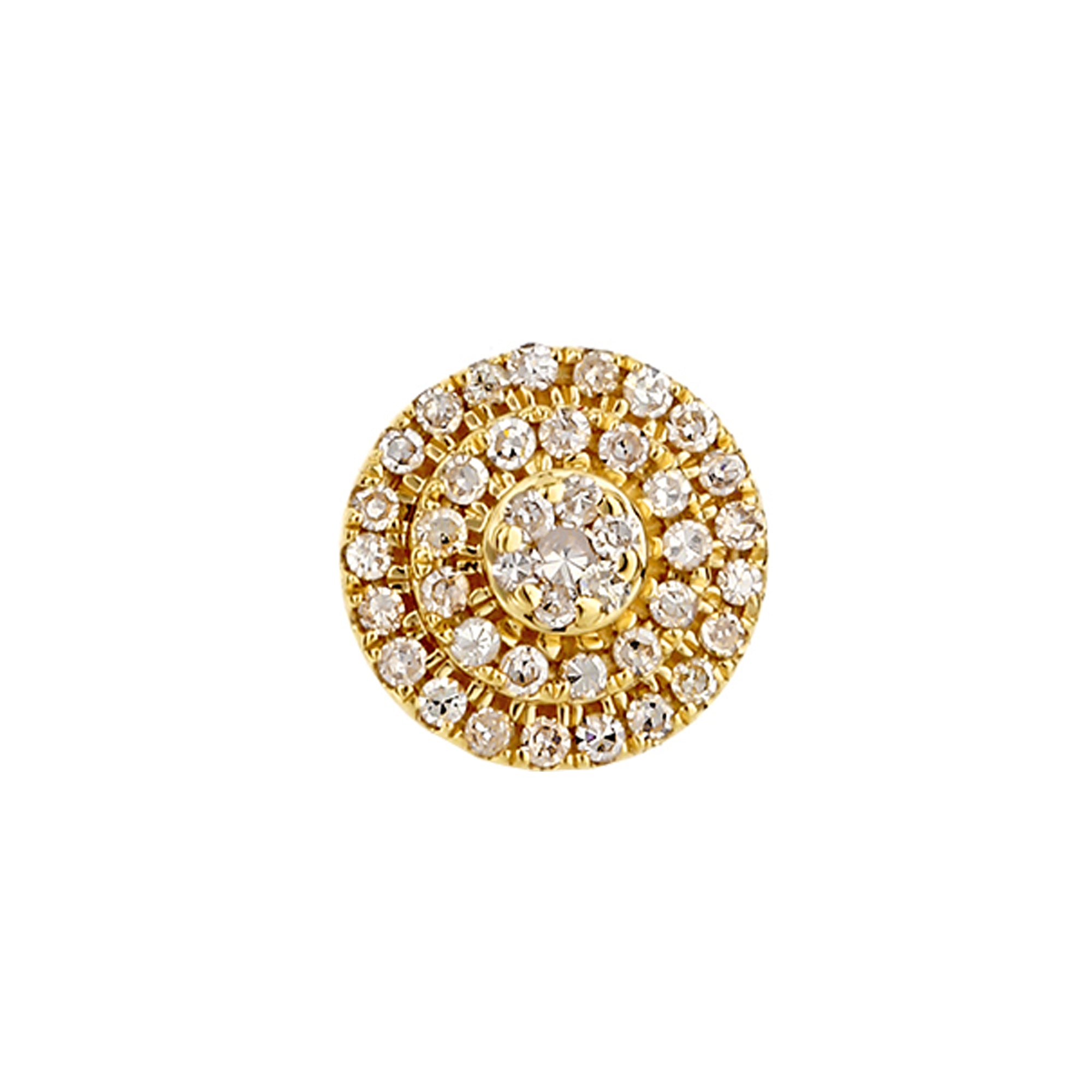 0.48Ct Yellow Gold Diamond Cluster Round Stud Earrings