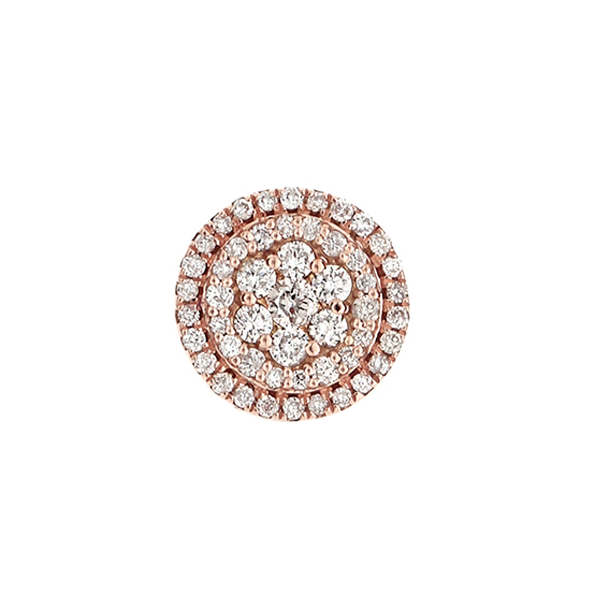 0.48Ct Diamond Cluster Rose Gold Round Stud Earrings