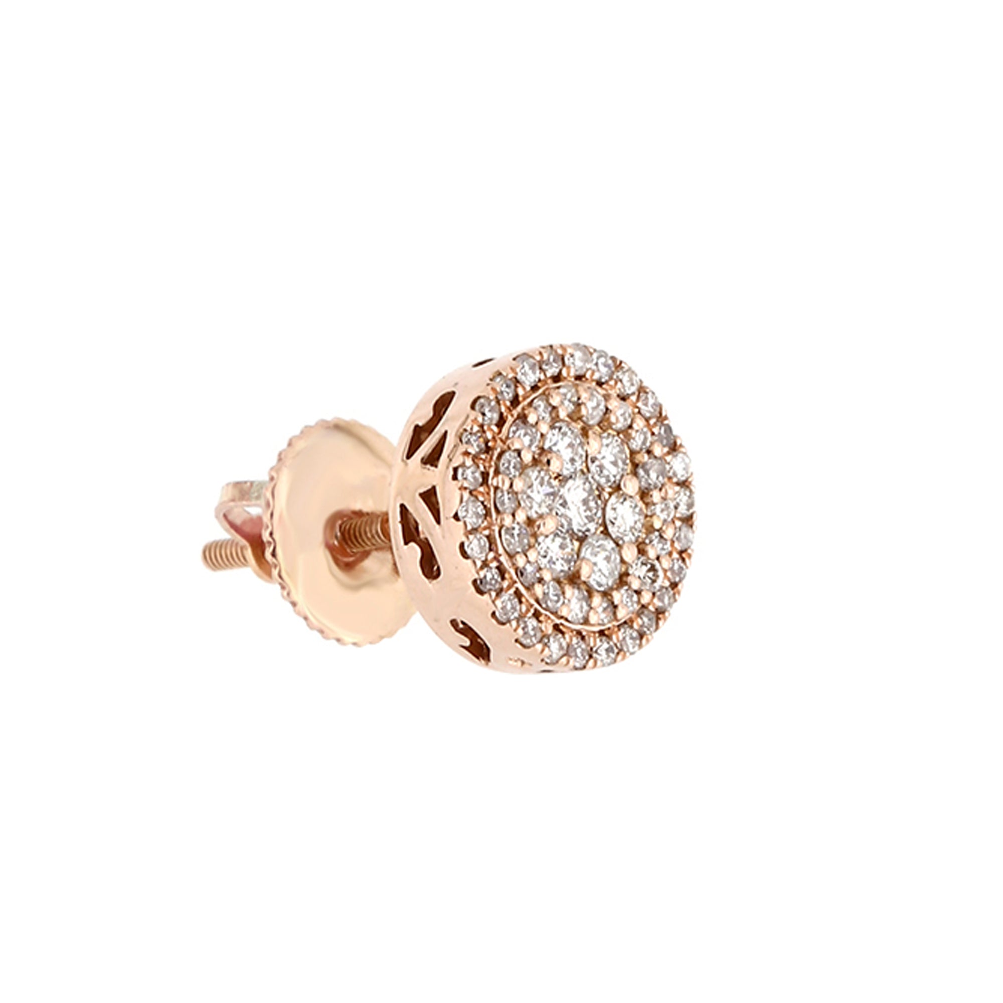 0.48Ct Diamond Cluster Rose Gold Round Stud Earrings