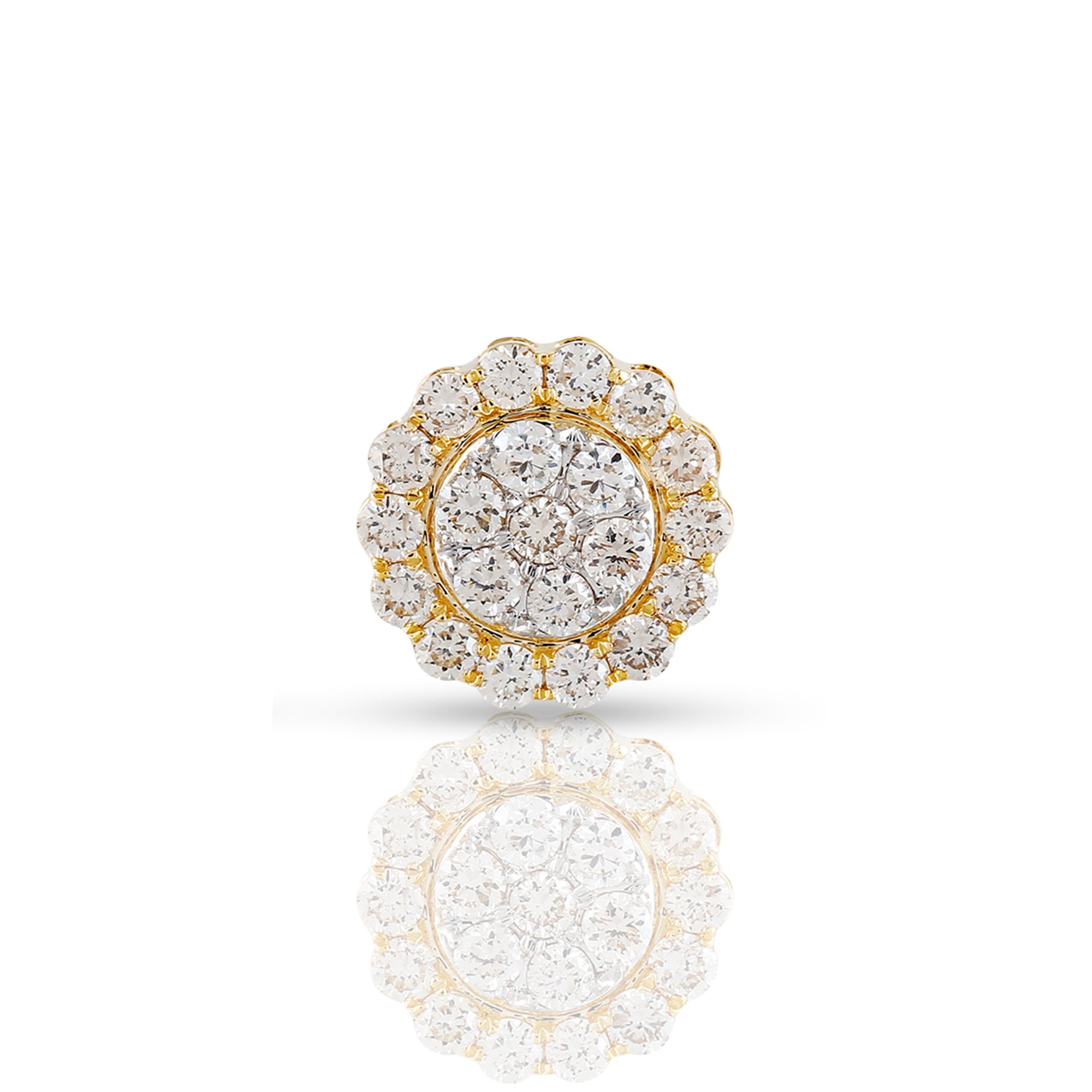 0.93Ct Round Diamond Yellow Gold Round Stud Earrings